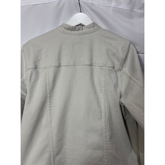 Rare CJ Banks Christopher and Banks Khaki Moto Jacket Size XL - Picture 10 of 11